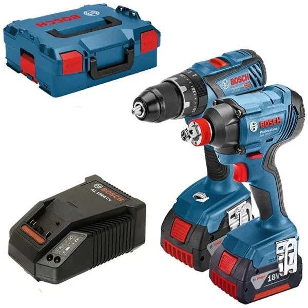 Bosch18v Brushless Twin Kit, Combi Drill & Impact Driver, 2x 4Ah Batteries, Charger & Carry Case