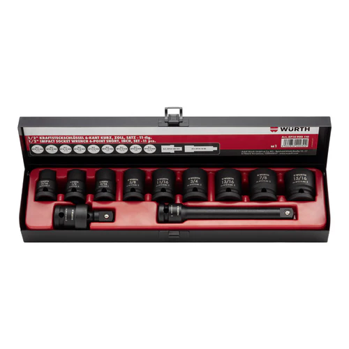 1/2" Impact Socket Short Set - 11 pieces