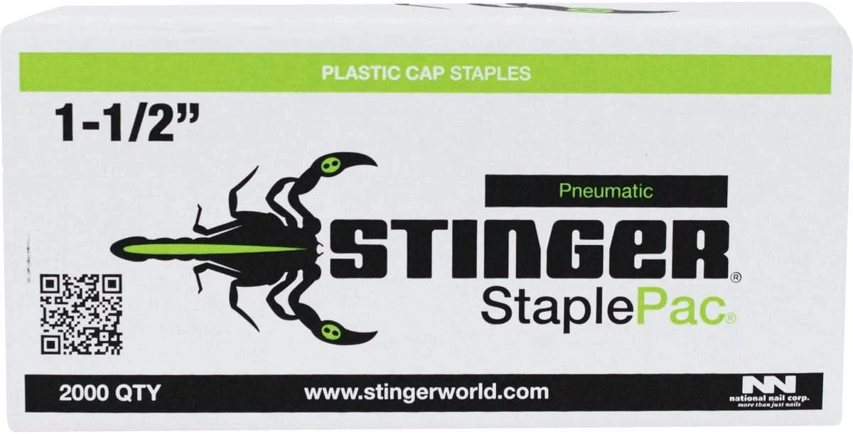 Stinger 136095 1-1/2x3/8 18-Gauge Galvanized Steel Light Wire Staples, 2,000/Box