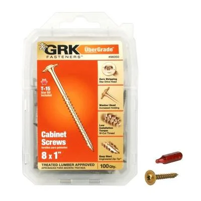 GRK 96050 #8 1 in. Star Modified Truss-Head Cabinet Screws (100-Pack)