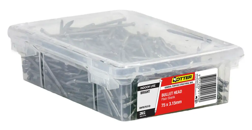 Otter Bullet Head Bright Nail 75 x 3.15mm 2Kg