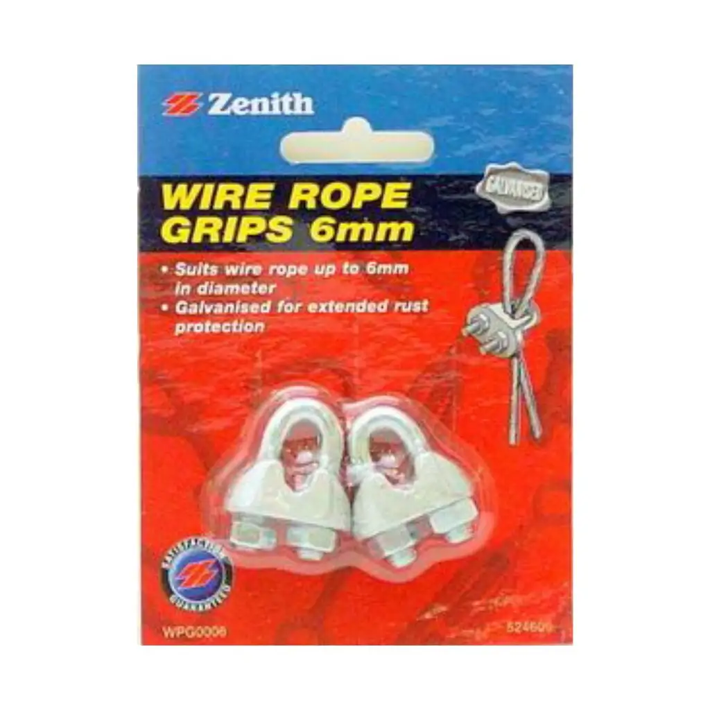 Zenith Wire Rope Grip Galvanised 6mm - 2 Piece