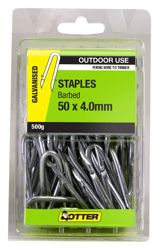 Otter Barbed Galvanised Staple 50 x 4mm 500g