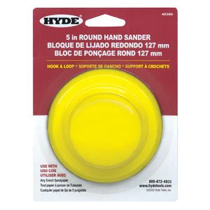 5" Round Sponge Hand Sander with Hook and Loop