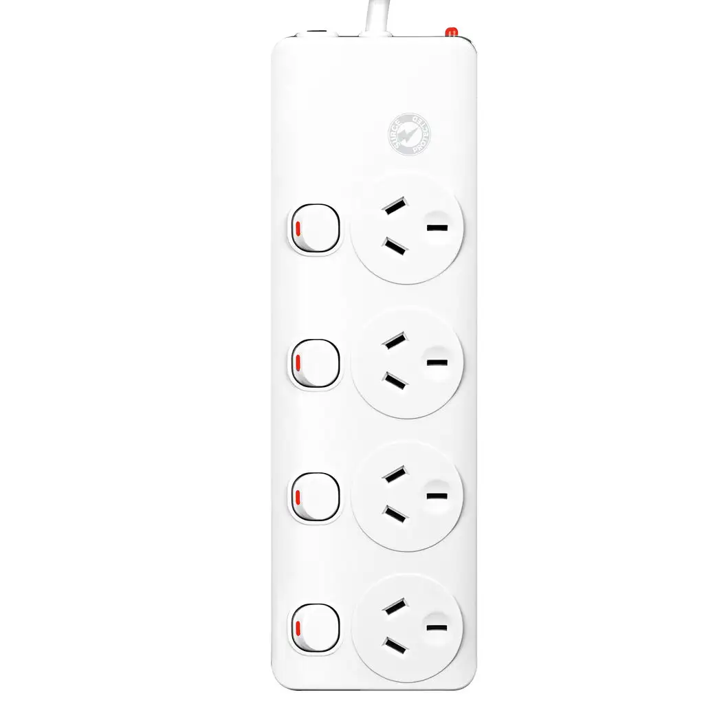 Arlec 4 Outlet Powerboard with Surge Protection & On/Off Switch