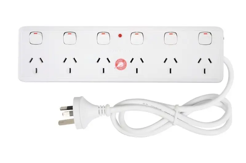 Arlec 6 Outlet Powerboard with Surge Protection & On/Off Switch