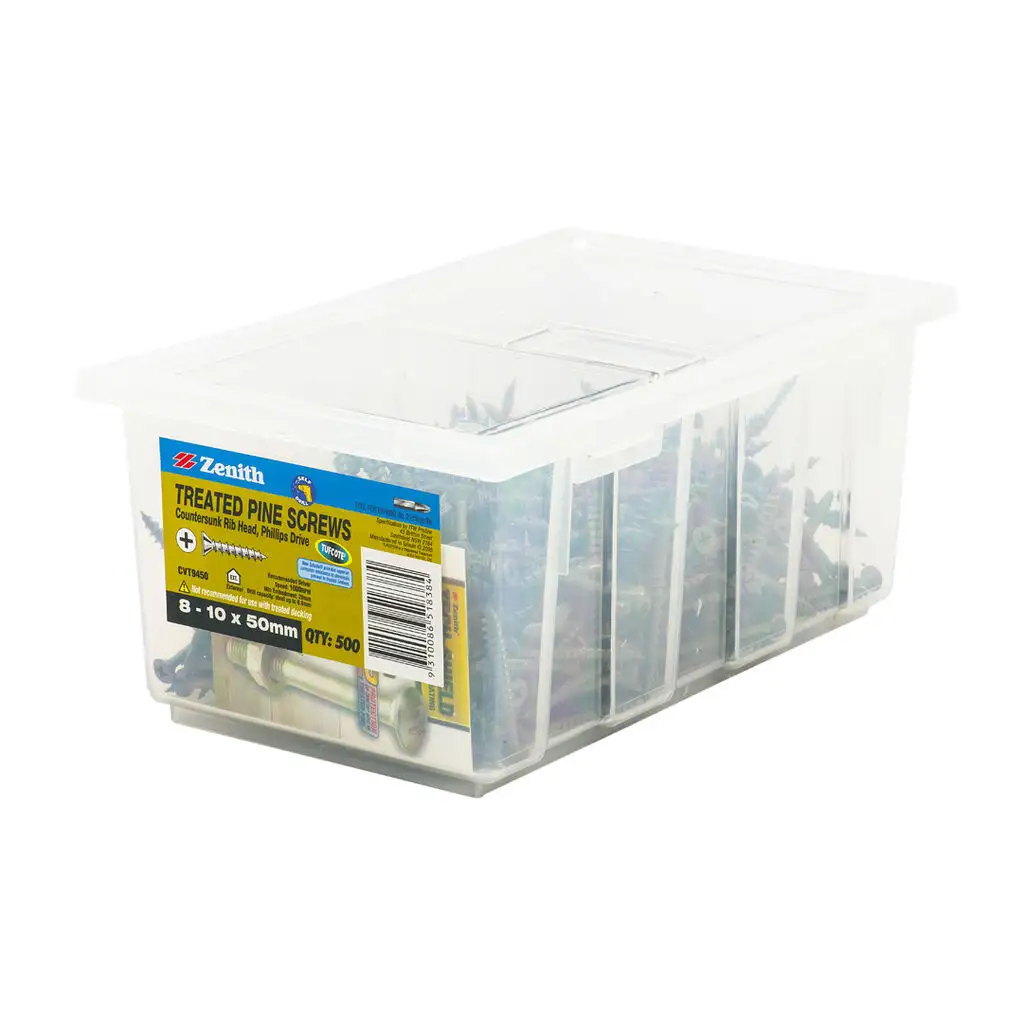 Zenith Treated Pine Screws Countersunk Rib Head Phillips Drive 8-10 x 50mm - 500 Pack