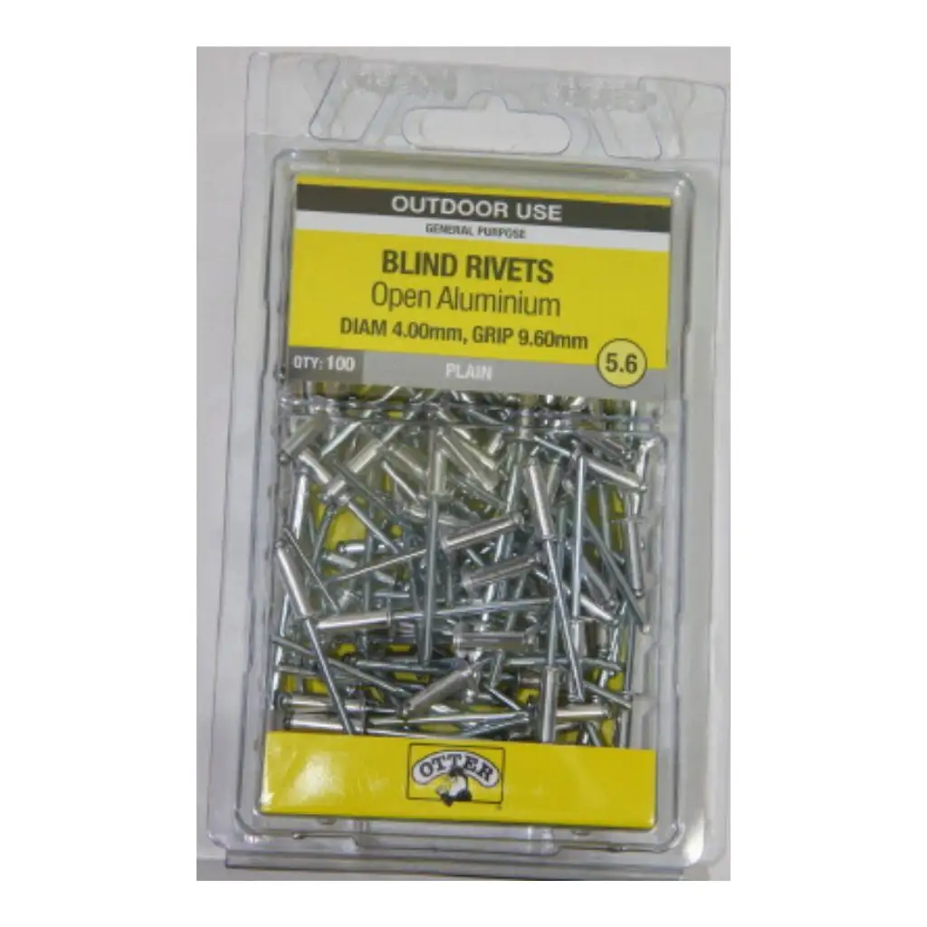 Otter Blind Rivets Open Aluminium 4 x 9.6mm - 100 Pack
