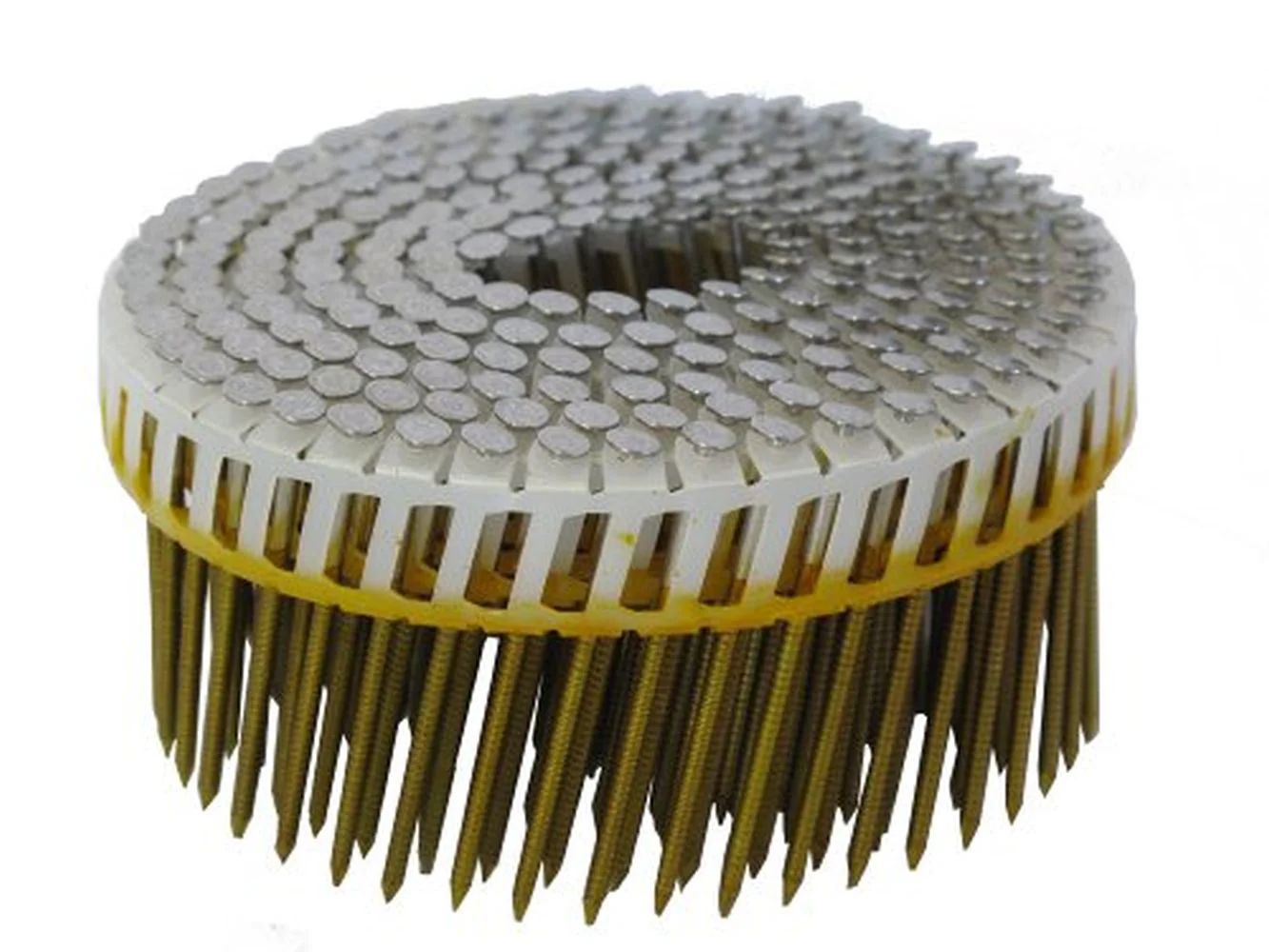 B&C Eagle 134X092HDRPC 1-3/4" x .092 Round Head 15° Hot Dip Galvanized Ring Shank Plastic Collated Coil Framing Nails (6,000 per box)