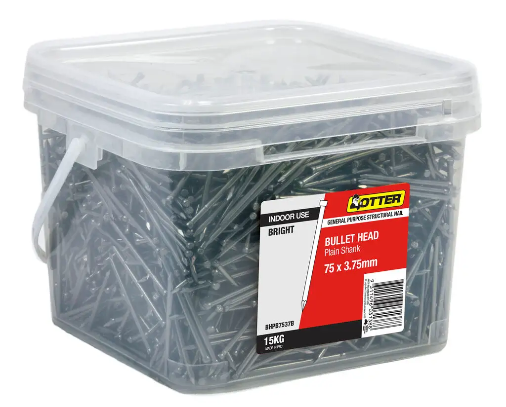 Otter Bullet Head Nail Bright Steel 75 x 3.75mm 15Kg