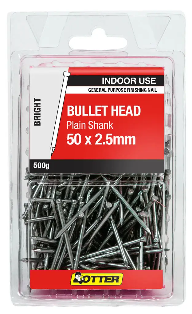 Otter Bullet Head Nail Bright 50 x 2.5mm 500g