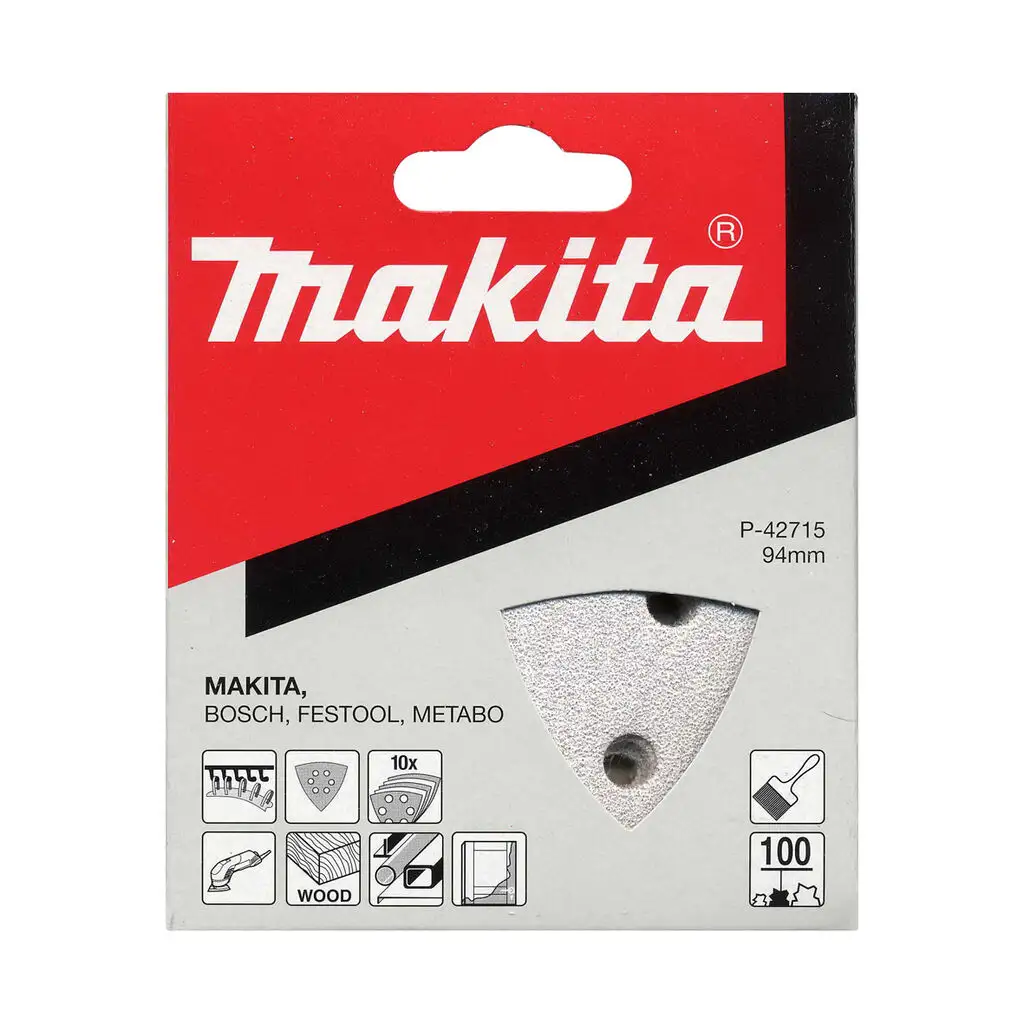 Makita 100 Grit Delta Hook & Loop White Punched Sand Paper - 10 Pack