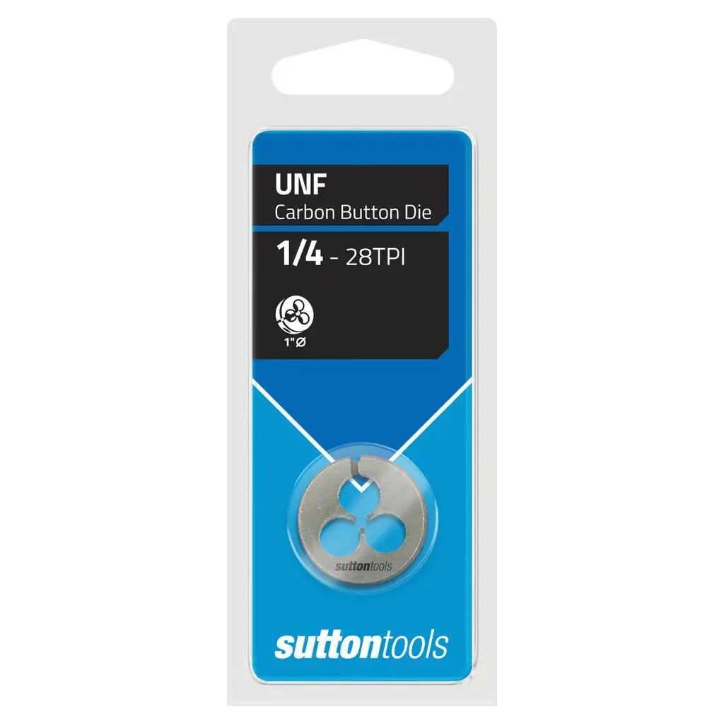 Sutton Tools UNF Carbon Button Die 28TPI 1/4"