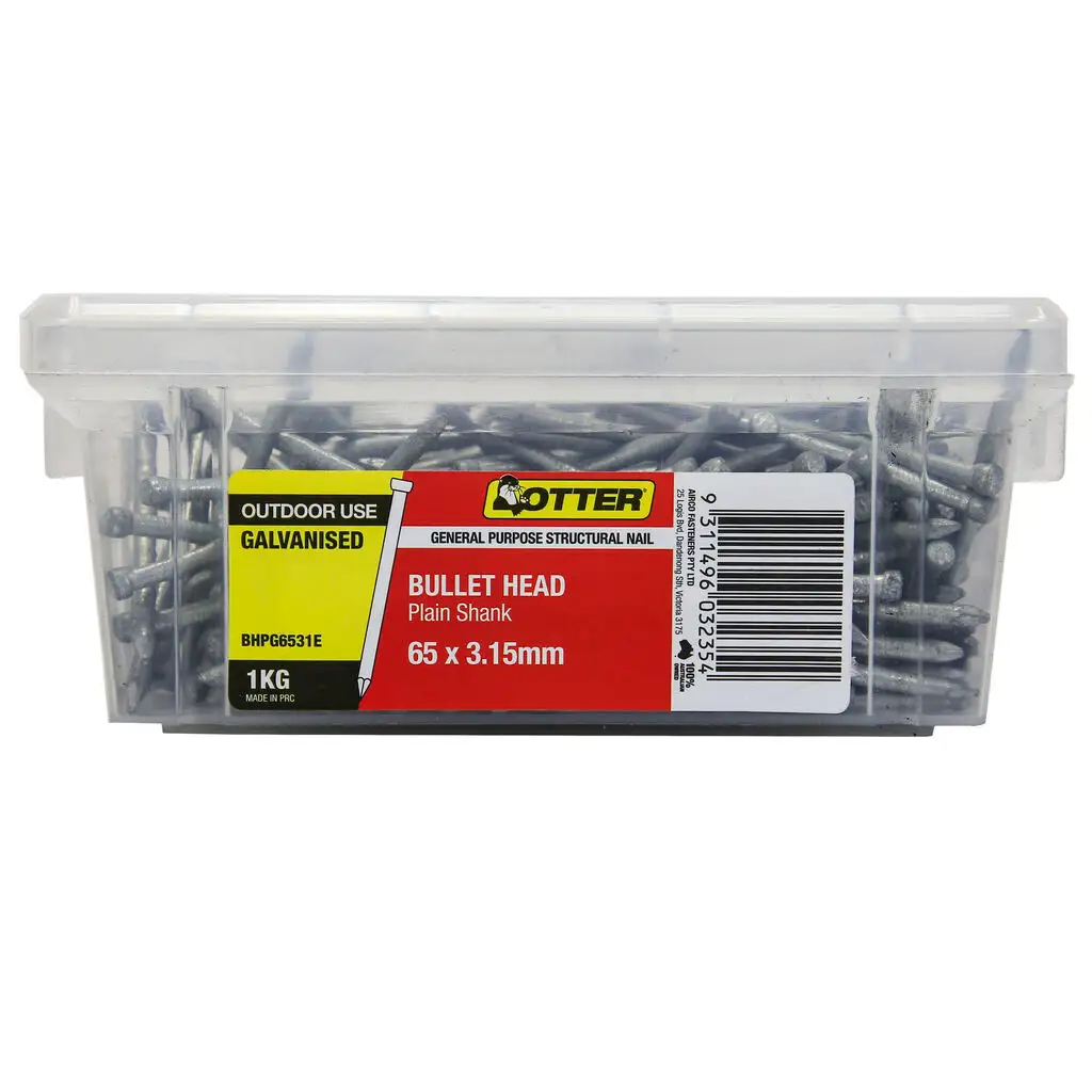 Otter Bullet Head Galvanised Nail 65 x 3.15mm 1Kg
