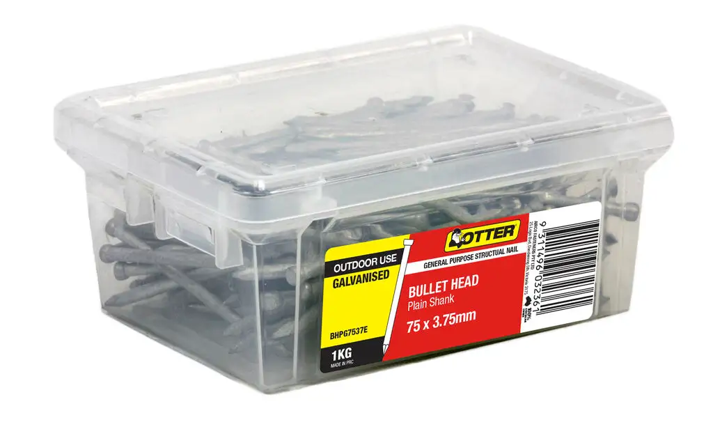 Otter Bullet Head Galvanised Nail 75 x 3.75 1Kg