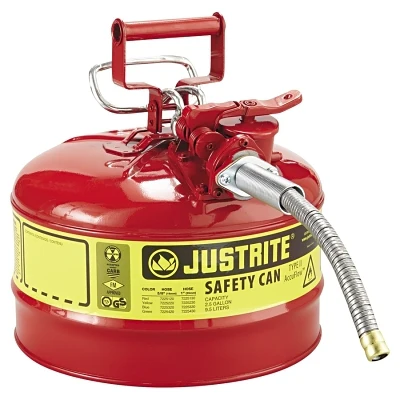 Justrite 7225120 2 1/2 GAL RED SAFETY CANW/5/8" DIA HOSE