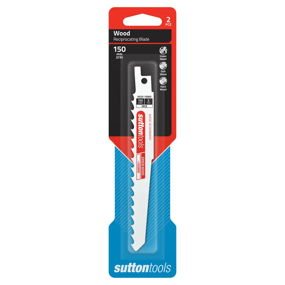 Sutton Tools Wood Reciprocating Blade Green Wood - 2 Pack