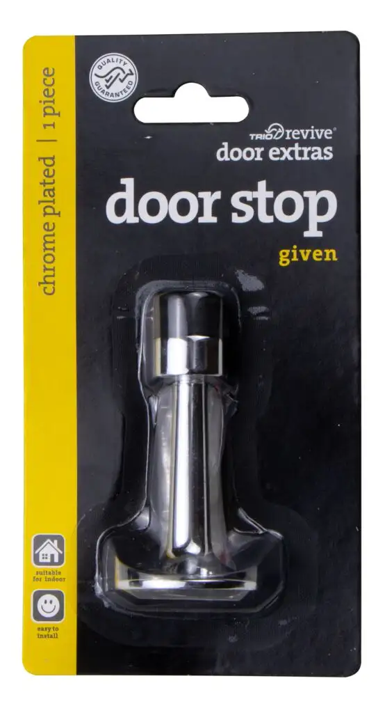 Trio Given Wall Mounted Doorstop Chrome Plated 75mm