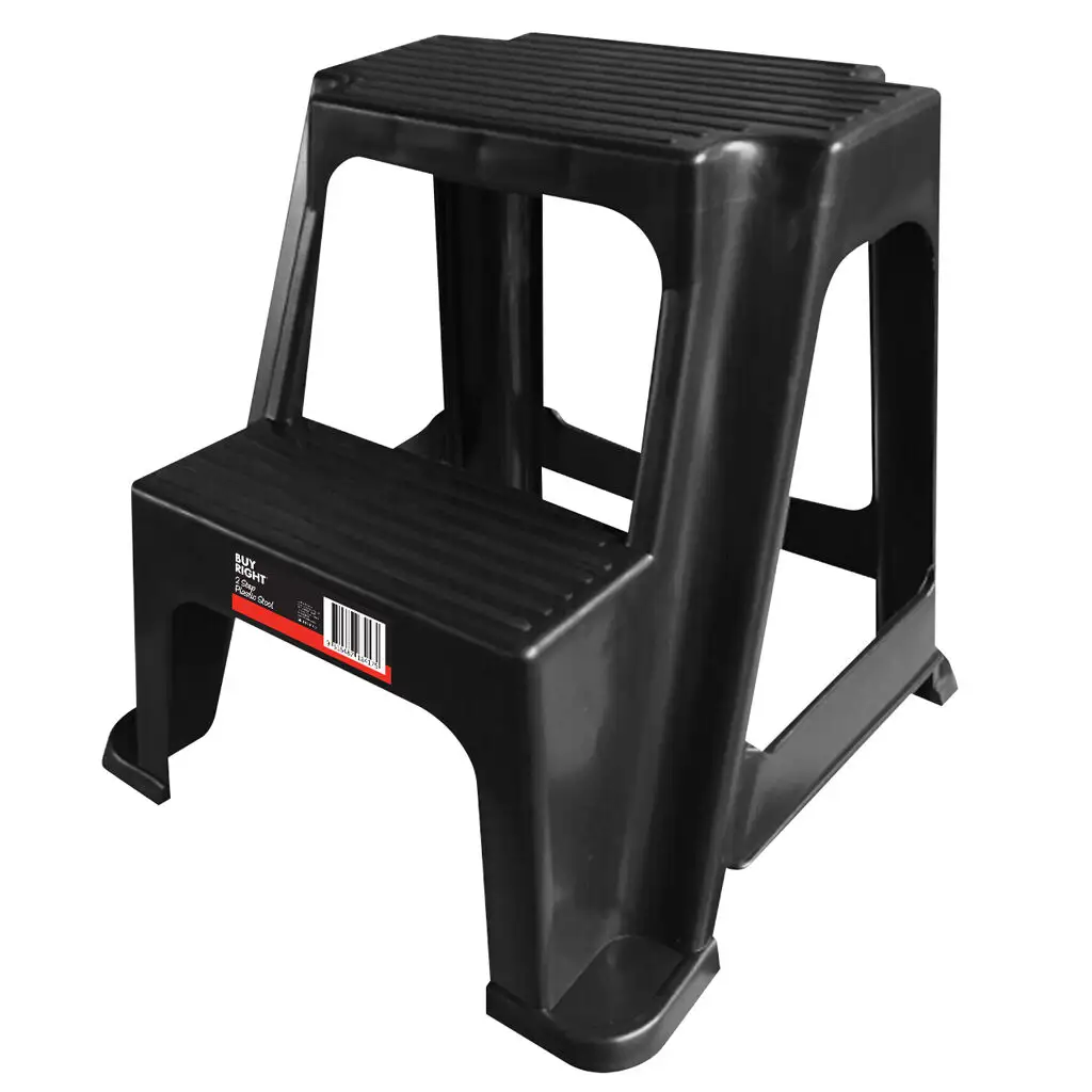 Buy Right 2 Step Plastic Stool Black