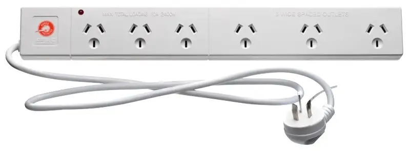 Arlec 6 Outlet Powerboard with Surge Protection SWP-LS