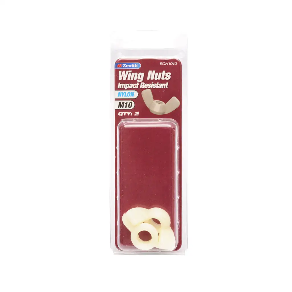 Zenith Wing Nuts Impact Resistant Nylon M10 - 2 Pack