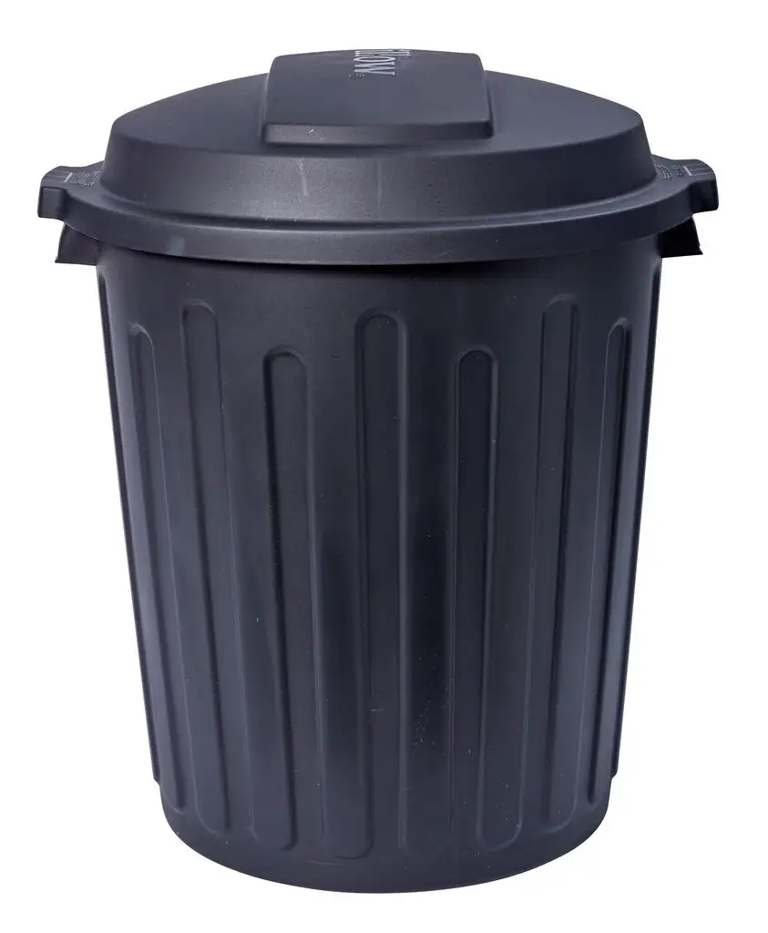 Decor Dome Lid Rubbish Bin Black 75L