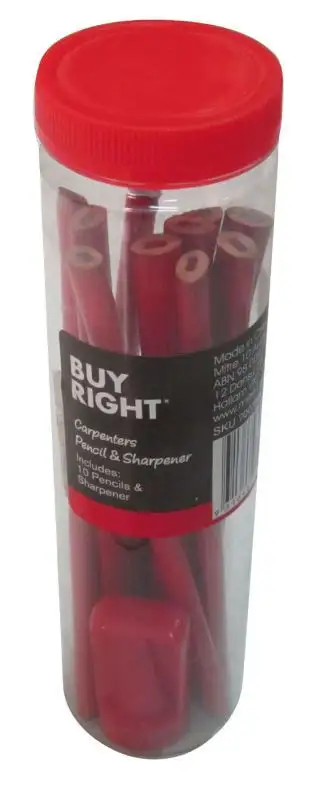 Buy Right Carpenter Pencils with Sharpener - 10 Piece