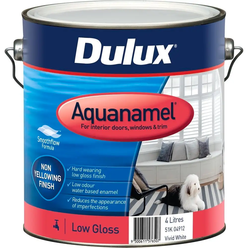 Dulux Aquanamel Low Gloss Vivid White 4L