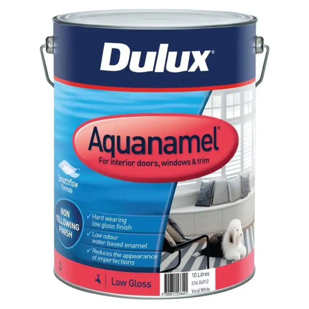 Dulux Aquanamel Low Gloss Vivid White 10L