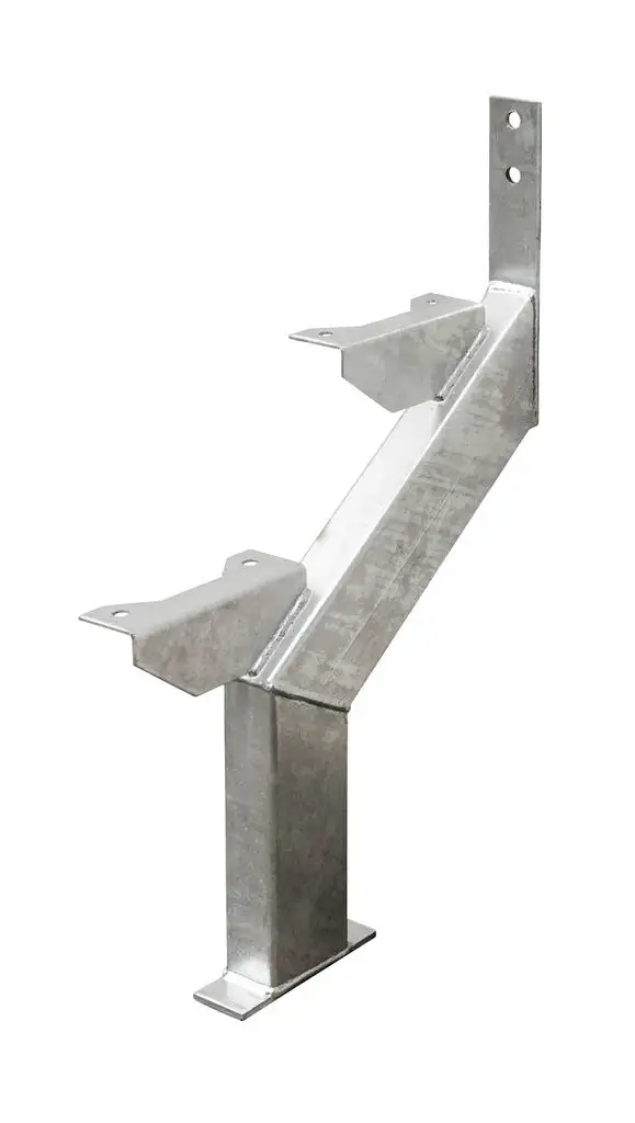 Hardaz Galvanized Metal Stair Stringers 2 Step LH & RH Set