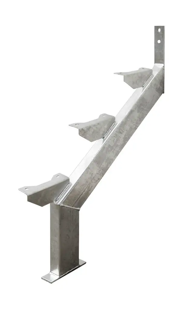 Hardaz Galvanized Metal Stair Stringers 3 Step LH & RH Set