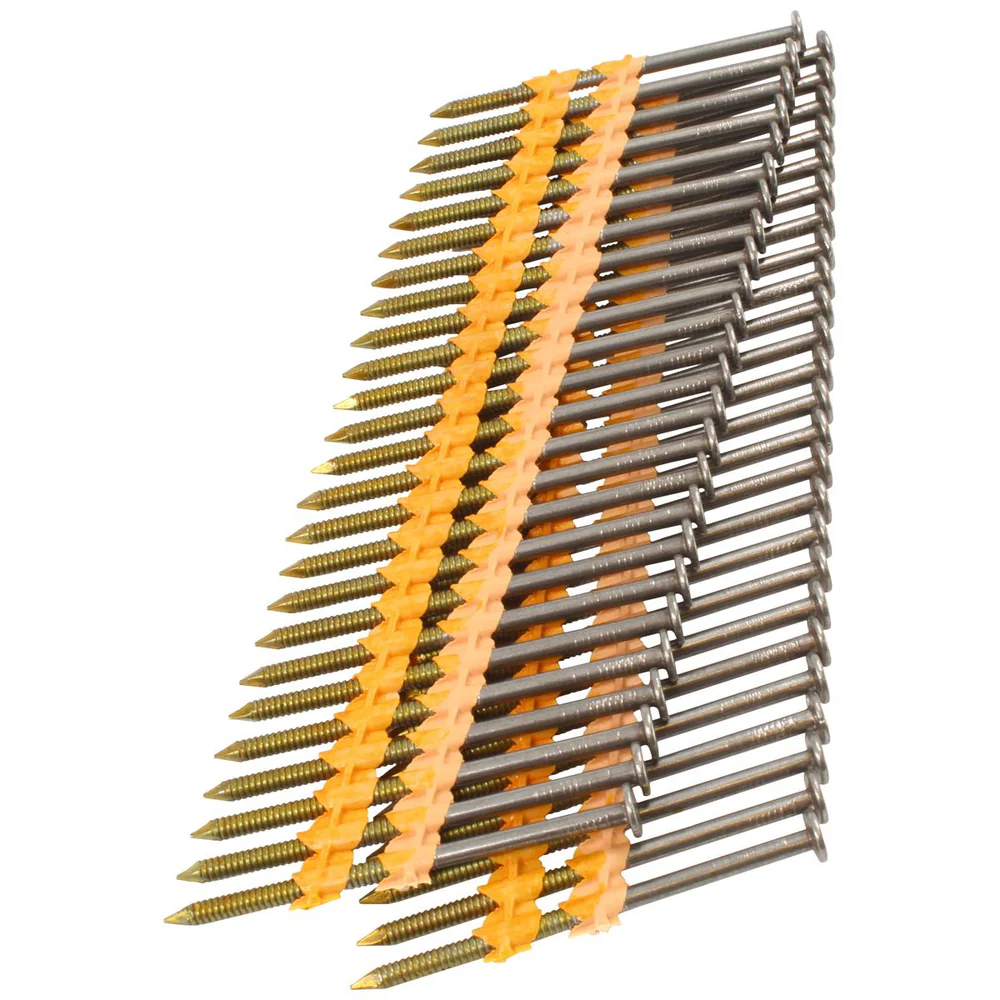 3X120HDHR 3x120 20-22 Degree Plastic Strip Hot Dipped Galvanized Ring Shank Nails, 4,000/Box