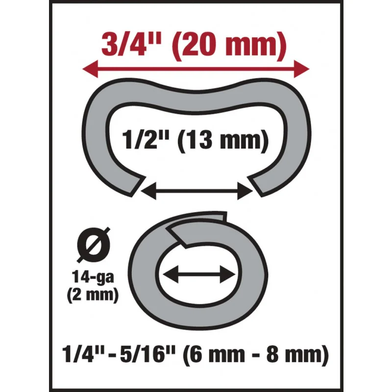 MALCO HR2X 3/4 Inch 14 Gauge Galvanized Steel Hog Ring Staples 200 pack