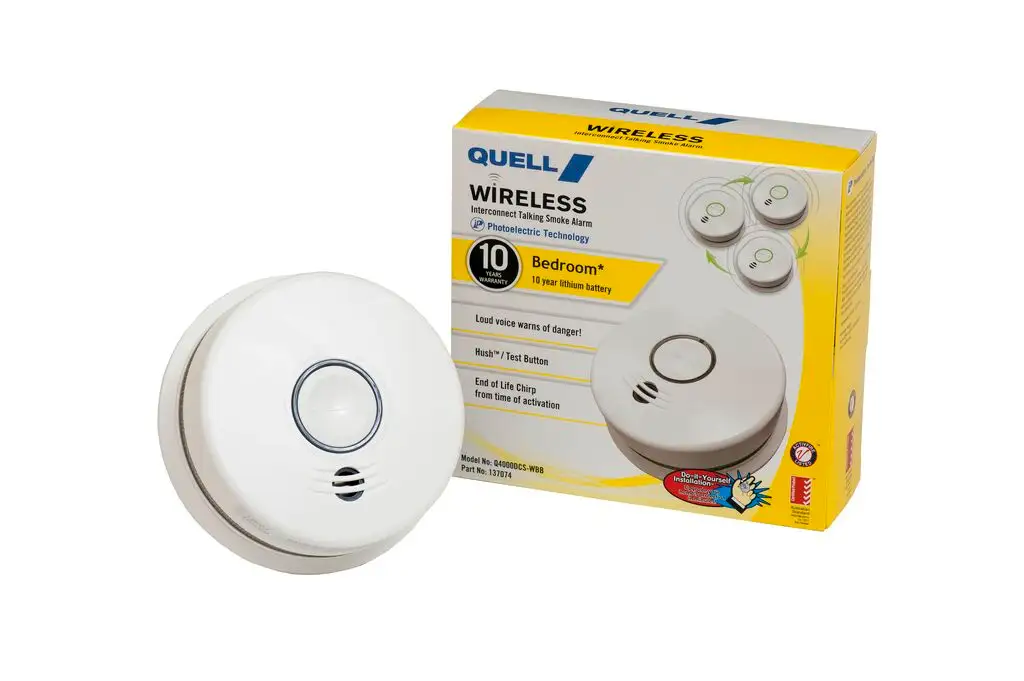 Quell Wireless Photoelectric Bedroom Smoke Alarm Voice Alert 137074