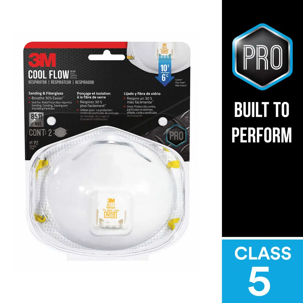 3M Cool Flow Sanding and Fiberglass Face Masks - 2 Pack