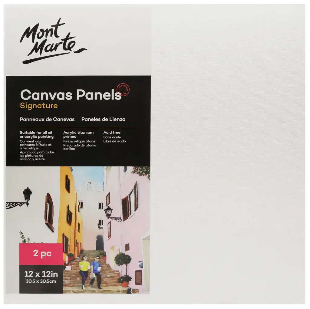 Mont Marte Canvas Panels Signature 305 x 305mm (12 x 12") - 2 Piece