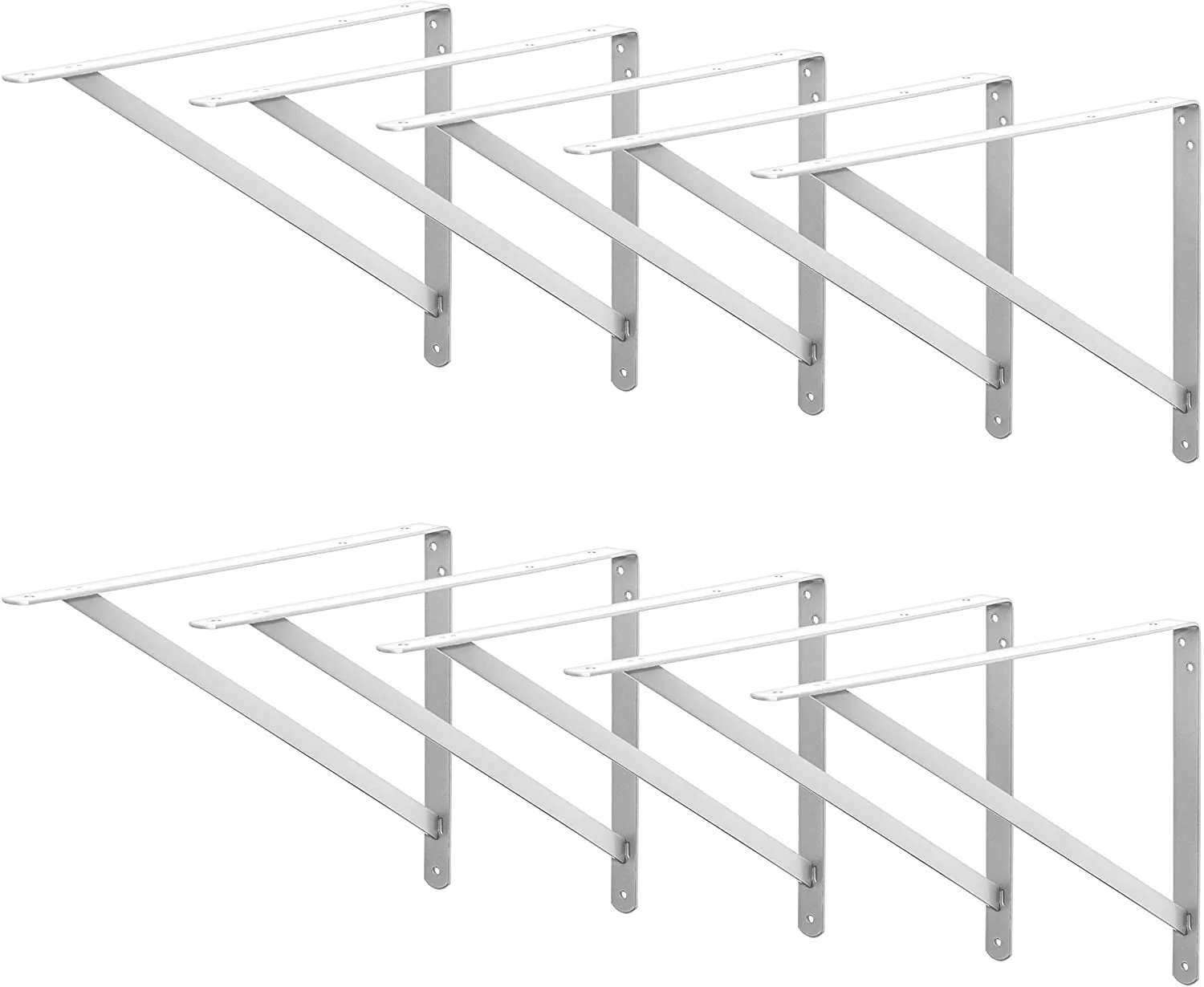 Decko Products 49146-10 Heavy-Duty Shelf Bracket, 14.5-Inch X 10-Inch, White, 10-Pack