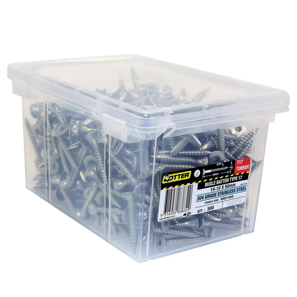 Otter Bugle Batten Screw T17 304 Stainless Steel 14-10 x 50mm 500