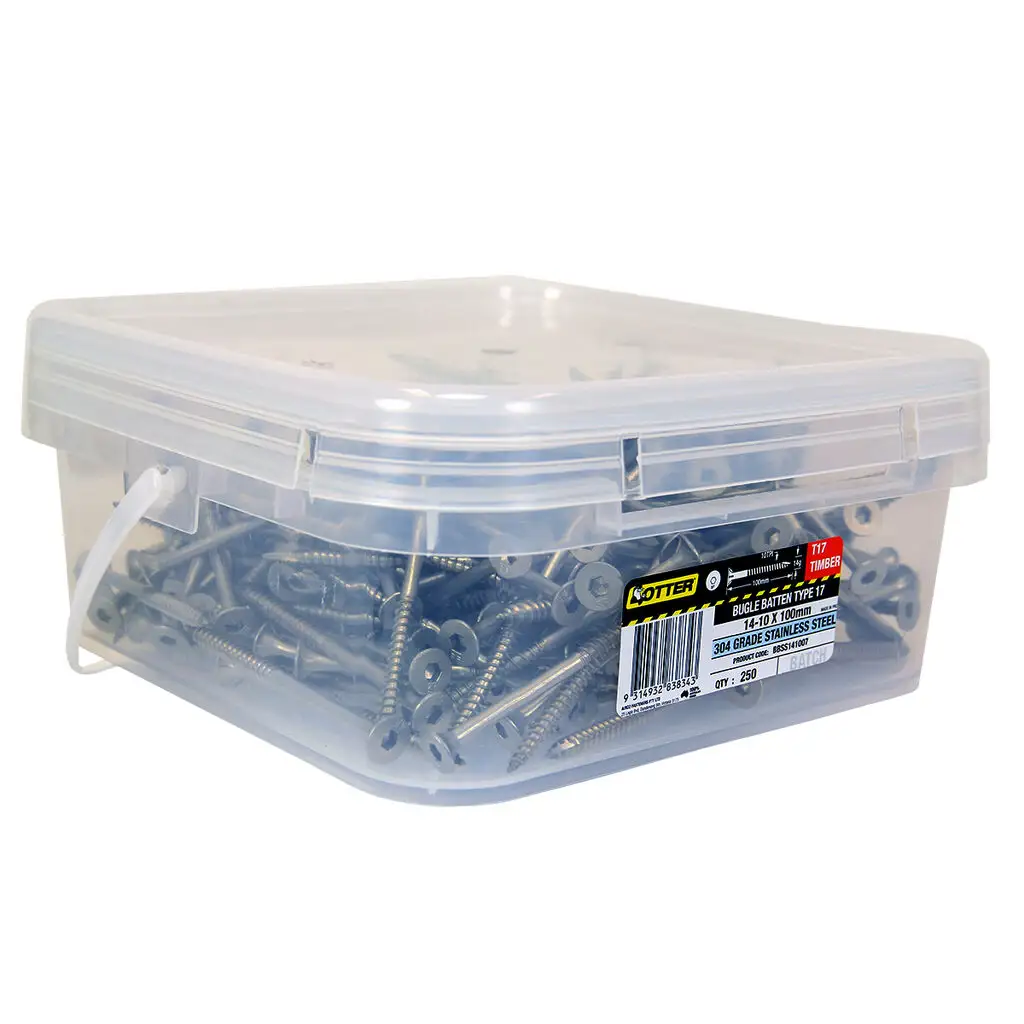 Otter Bugle Batten Screw T17 Stainless Steel 304 14-10 x 100mm - 250 Tub