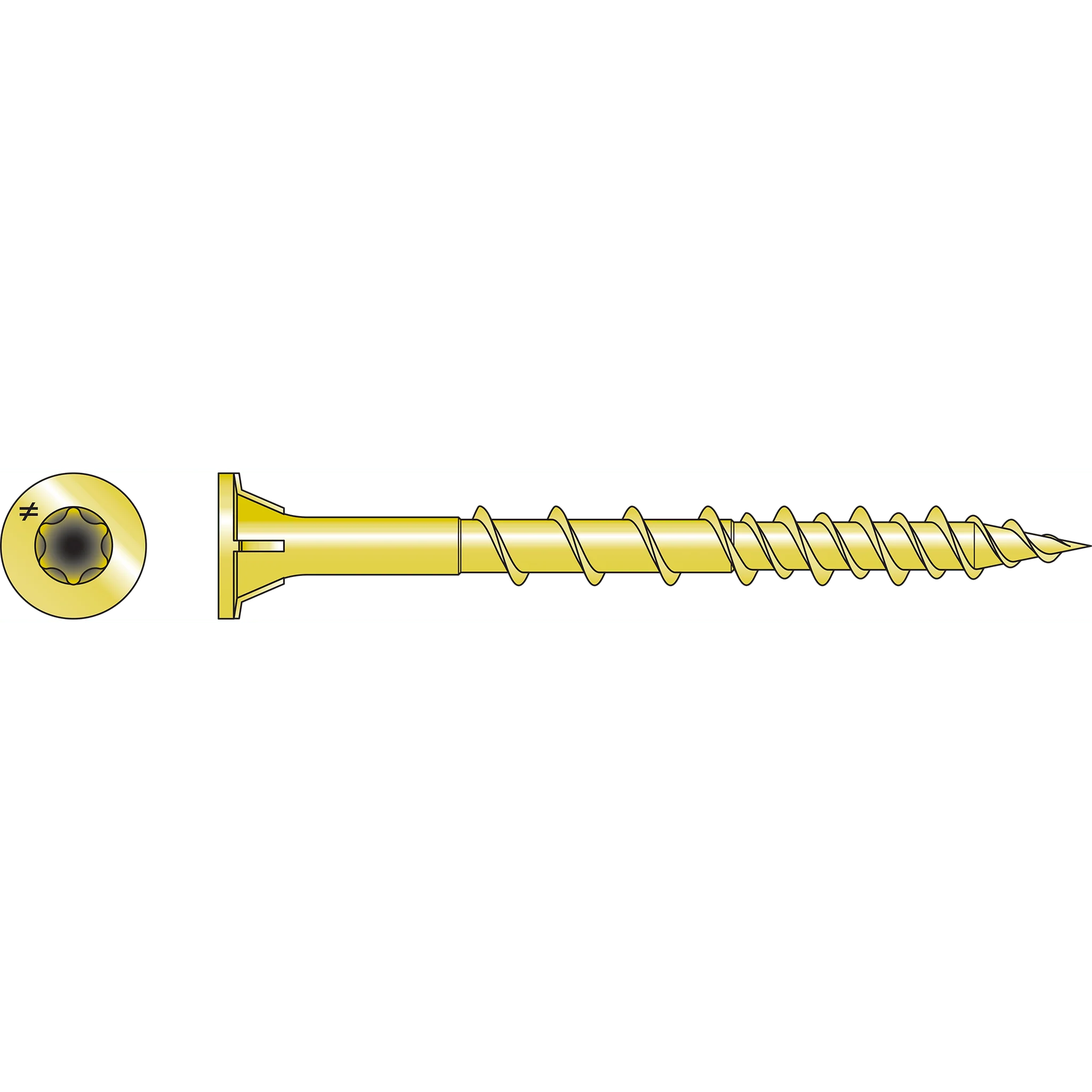 Simpson WSV2S Strong-Drive WSV SUBFLOOR Screw (Collated) — #9 x 2 in. T25, Yellow Zinc (2000-Qty)