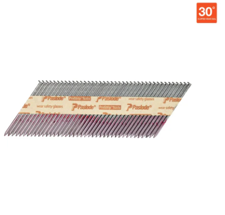 Paslode 650836 3 in. x .120 Brite Smooth Shank 30 Degree Paper Tape Collated RounDrive Framing Nails (2,500/Box)