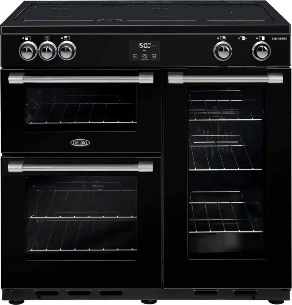 Belling Cookcentre Deluxe Induction Range Cooker Black 900mm