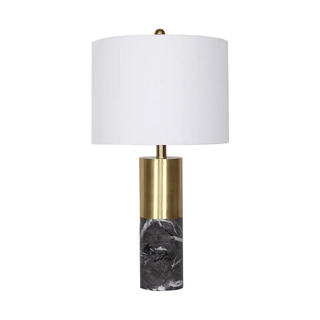Sarantino Table Lamp Metal and Black Marble