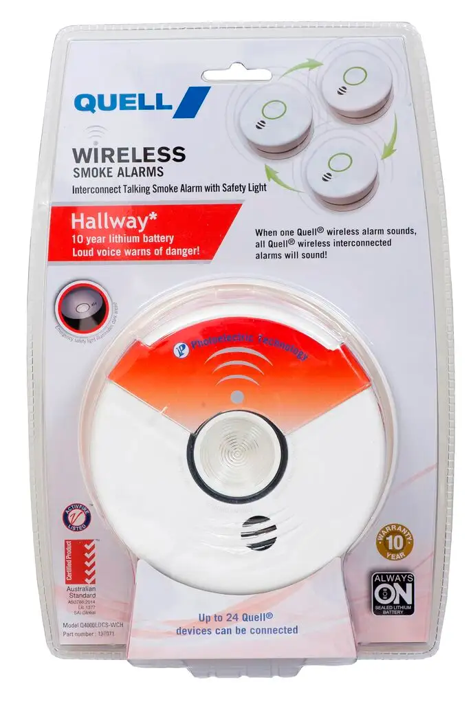 Quell Wireless Photoelectric Hallway Smoke Alarm Voice Alert