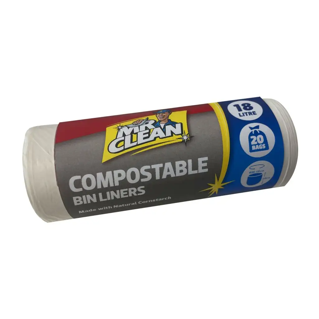 Mr Clean Compostable Bin Liners 18L - 20 Pack