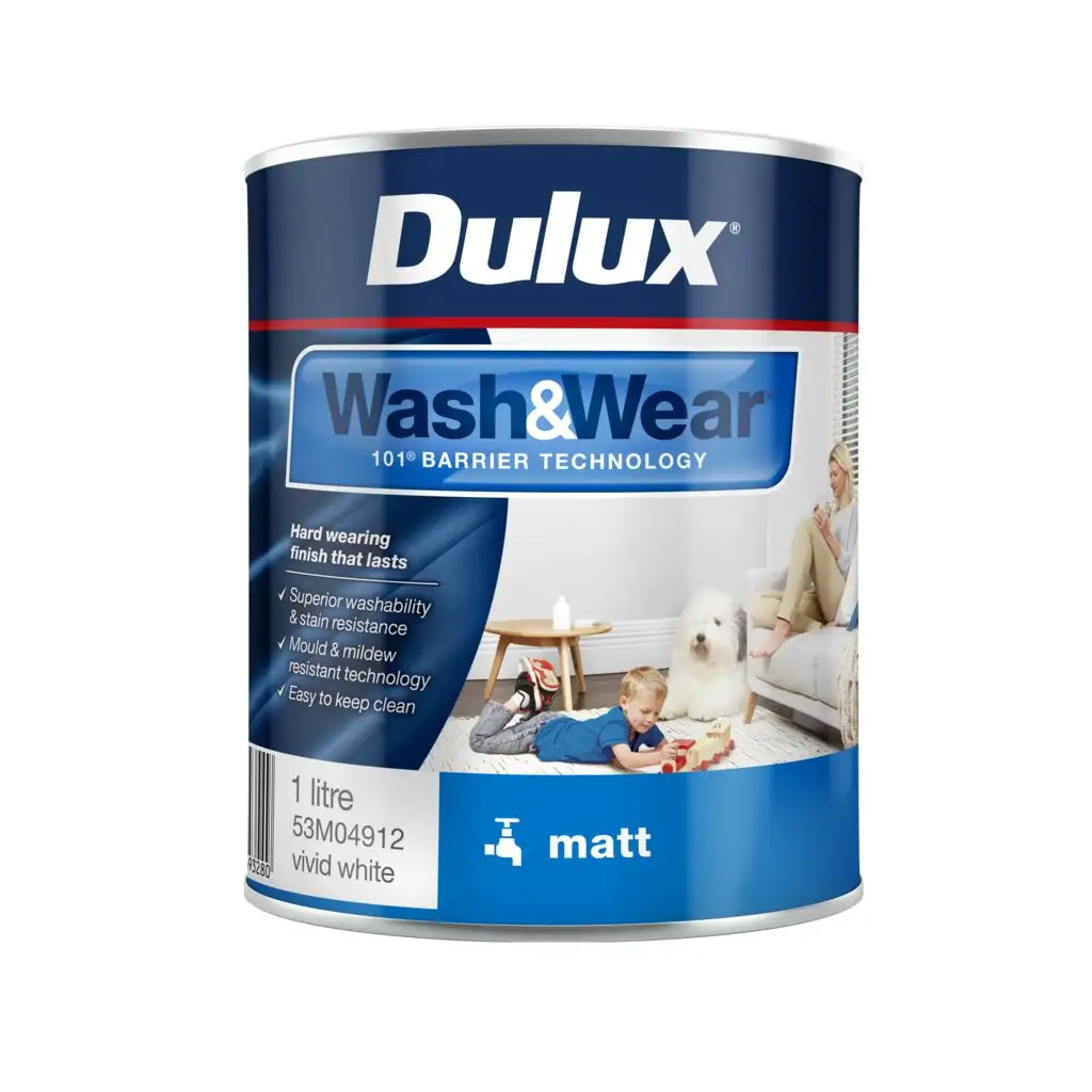 Dulux Wash & Wear Interior Matte White 1L