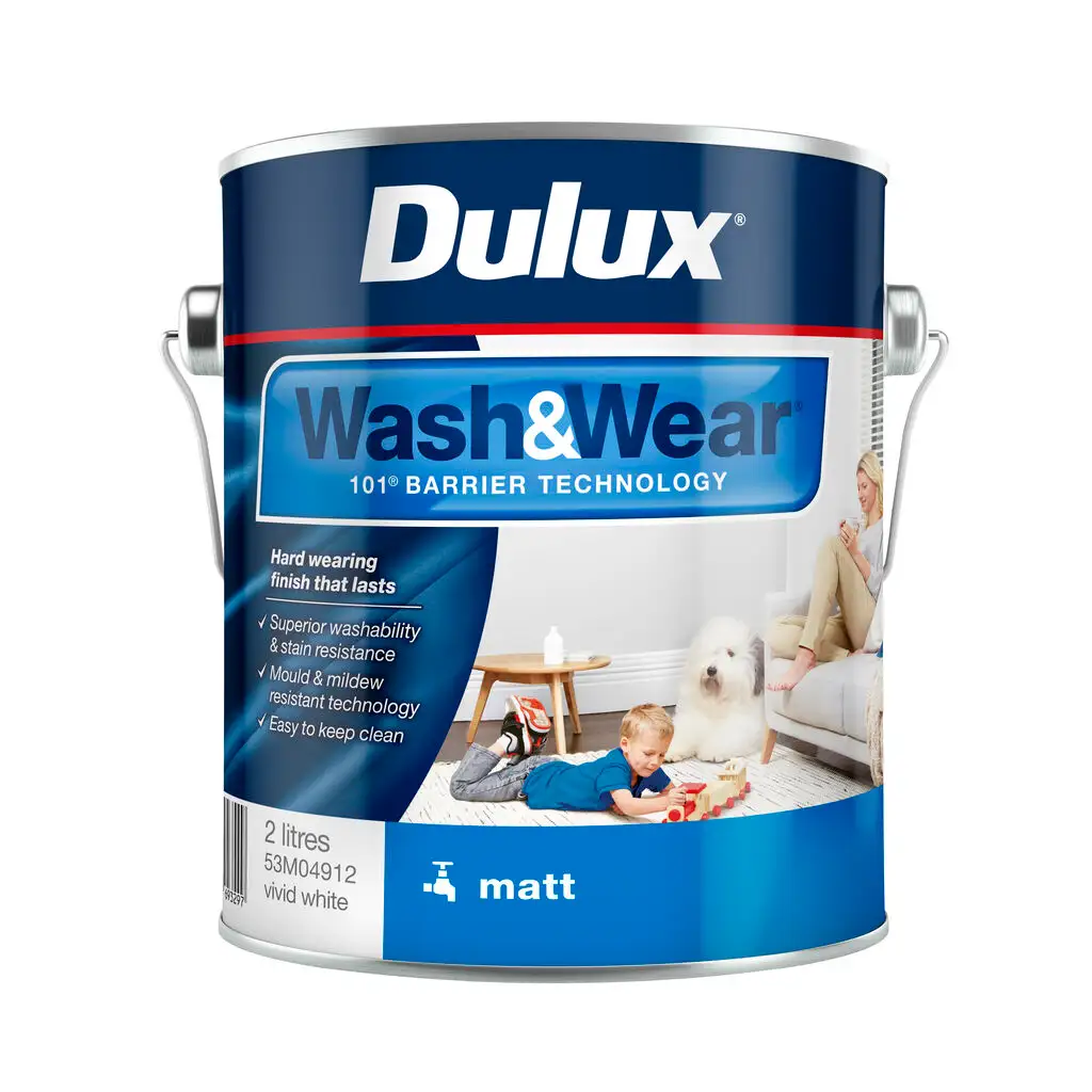 Dulux Wash & Wear Interior Matte White 2L