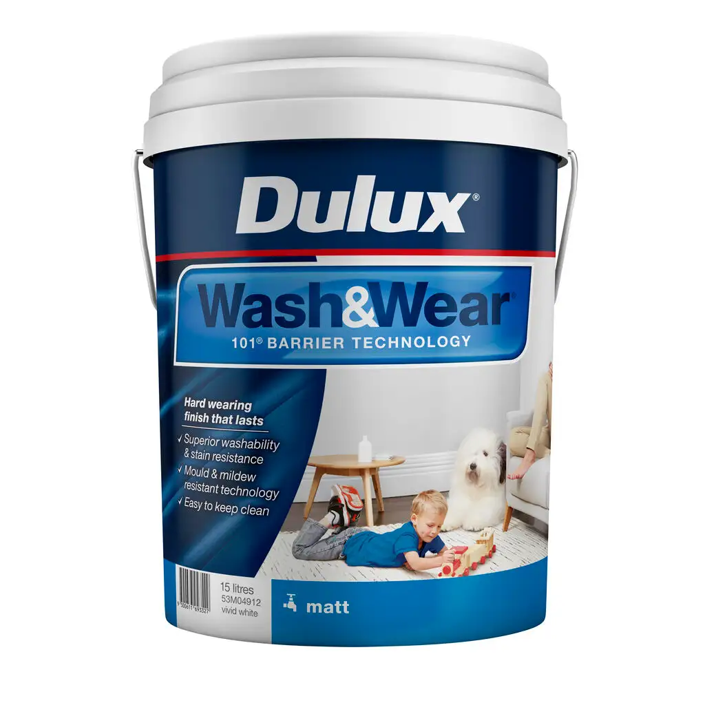Dulux Wash & Wear Interior Matte White 15L