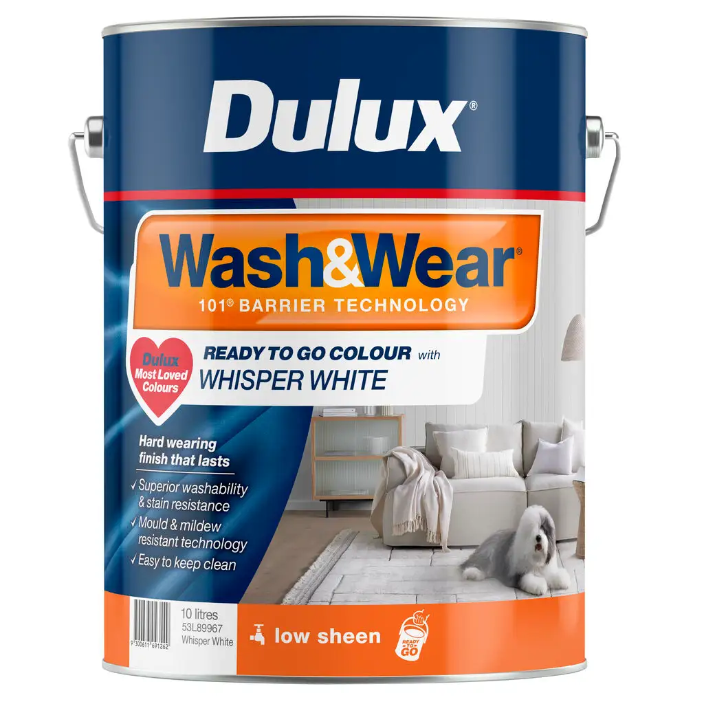 Dulux Wash & Wear Low Sheen Whisper White 10L