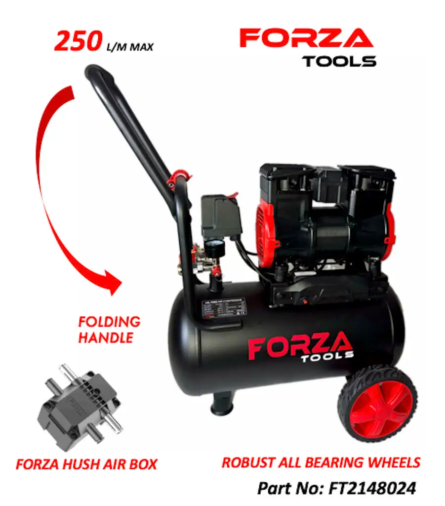 Forza 1480W Oil Free Air Compressor Trade Duty 24L